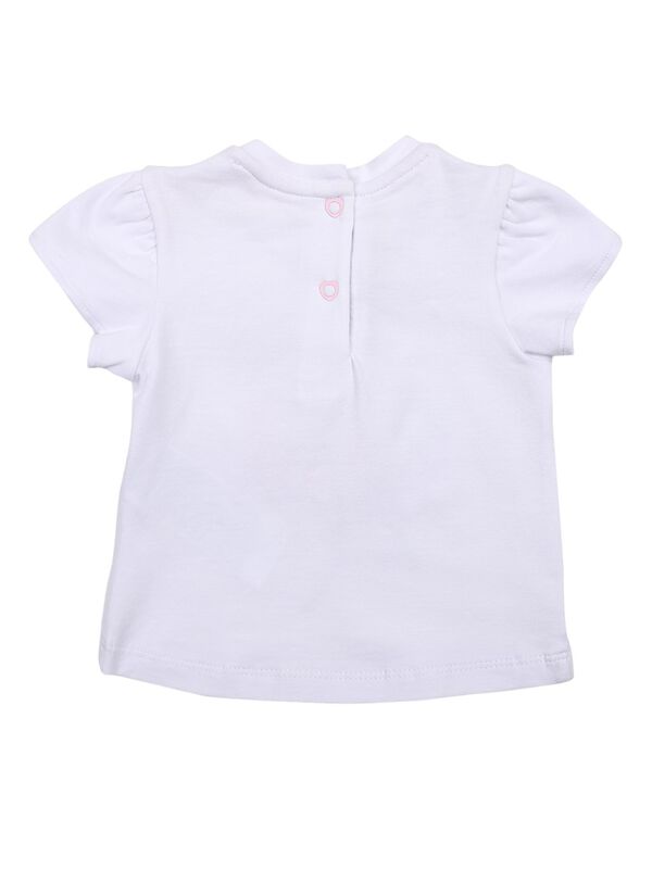 Girls White Short Sleeve Knitted T- Shirt image number 1
